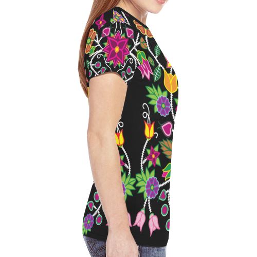 Floral Beadwork-01 New All Over Print T-shirt for Women (Model T45) New All Over Print T-shirt for Women (T45) e-joyer