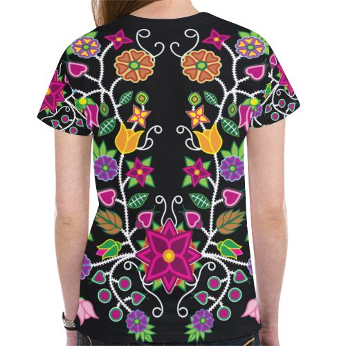 Floral Beadwork-01 New All Over Print T-shirt for Women (Model T45) New All Over Print T-shirt for Women (T45) e-joyer
