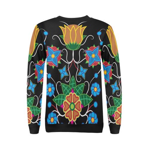 Floral Beadwork-02 All Over Print Crewneck Sweatshirt for Women (Model H18) Crewneck Sweatshirt for Women (H18) e-joyer