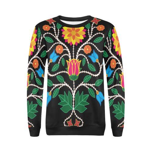 Floral Beadwork-03 All Over Print Crewneck Sweatshirt for Women (Model H18) Crewneck Sweatshirt for Women (H18) e-joyer