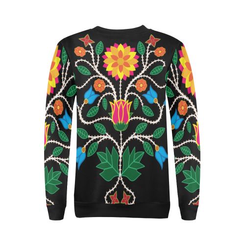 Floral Beadwork-03 All Over Print Crewneck Sweatshirt for Women (Model H18) Crewneck Sweatshirt for Women (H18) e-joyer