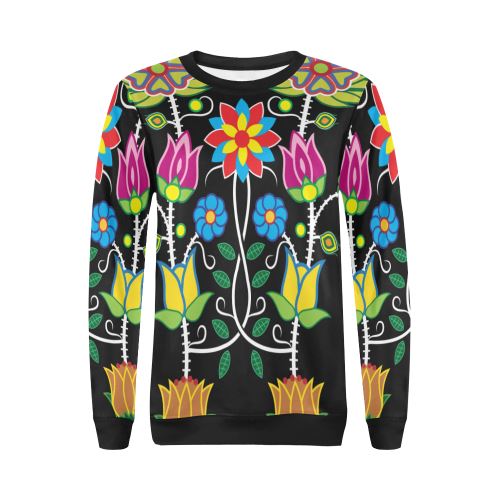 Floral Beadwork-04 All Over Print Crewneck Sweatshirt for Women (Model H18) Crewneck Sweatshirt for Women (H18) e-joyer