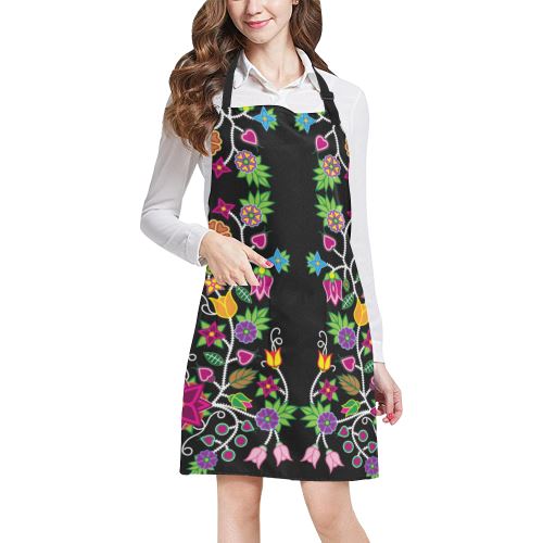 Floral Beadwork All Over Print Apron All Over Print Apron e-joyer 