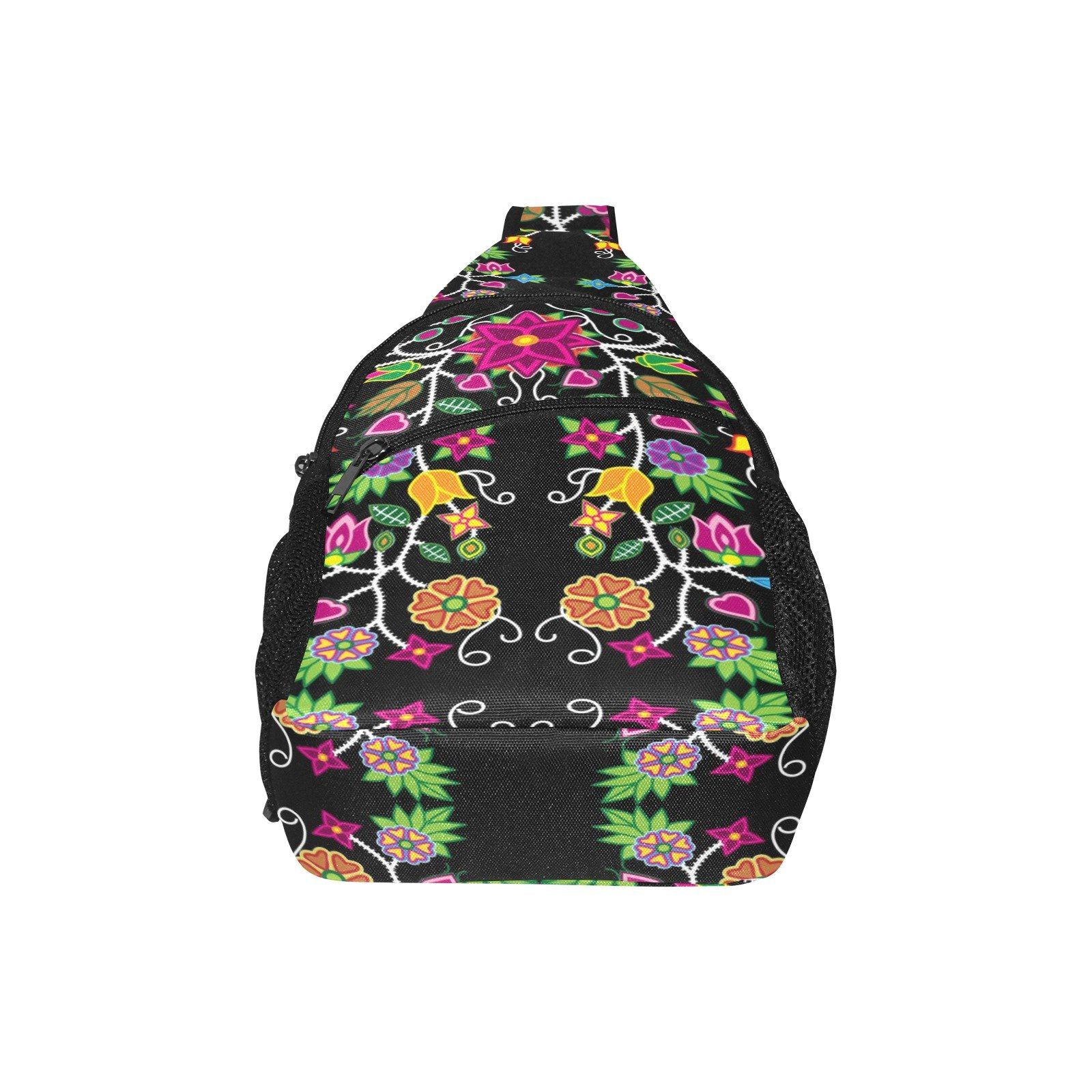 Floral Beadwork All Over Print Chest Bag (Model 1719) All Over Print Chest Bag (1719) e-joyer