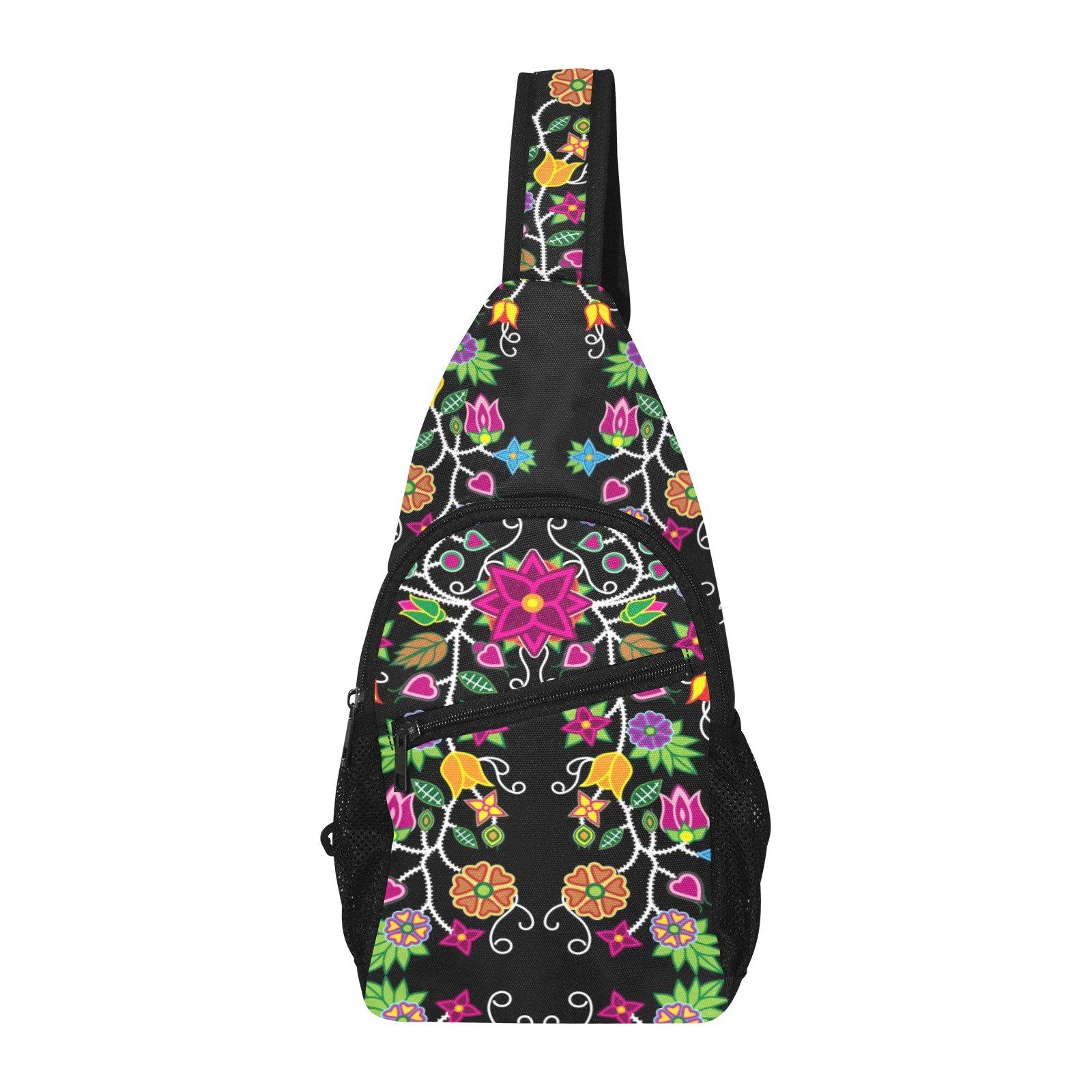 Floral Beadwork All Over Print Chest Bag (Model 1719) All Over Print Chest Bag (1719) e-joyer