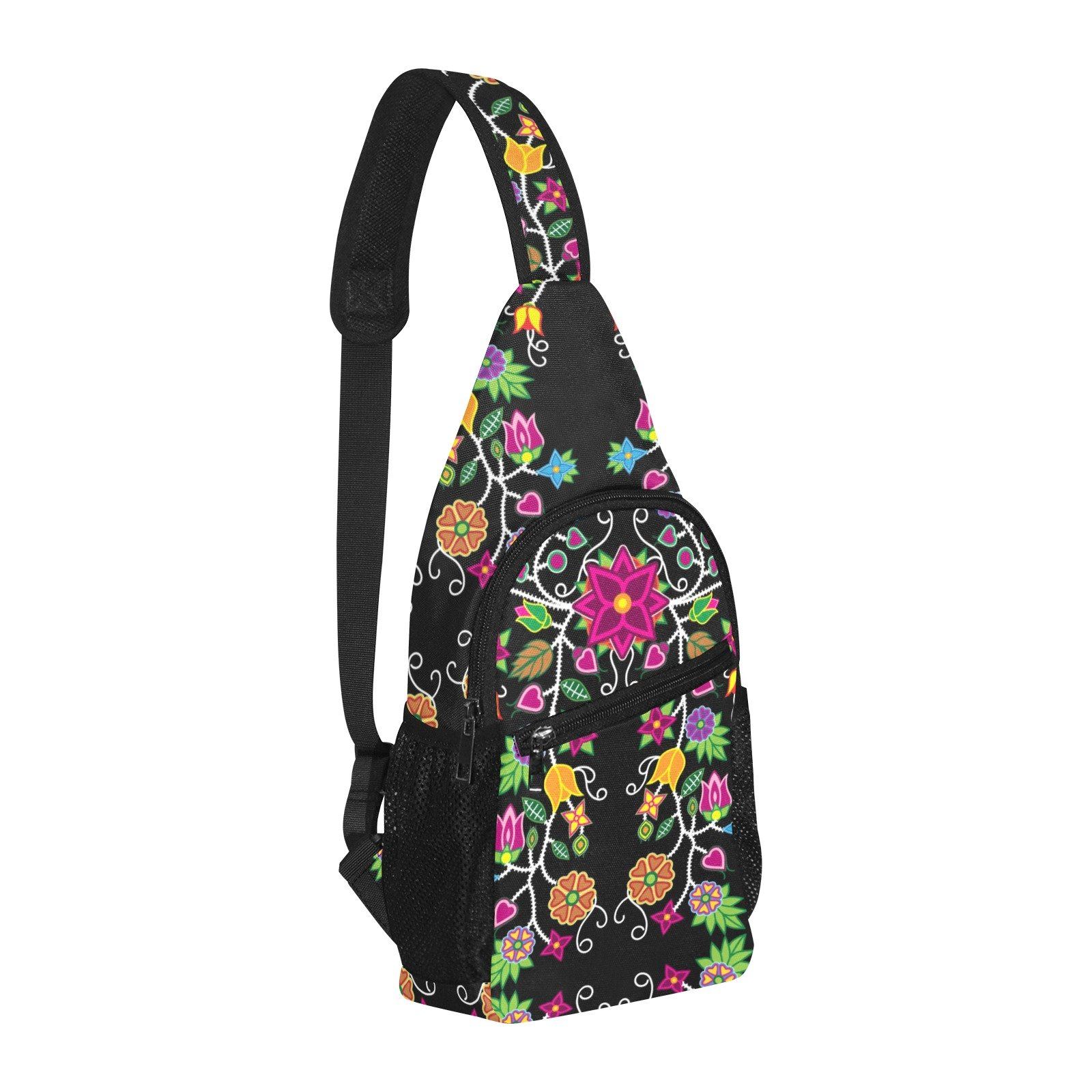 Floral Beadwork All Over Print Chest Bag (Model 1719) All Over Print Chest Bag (1719) e-joyer