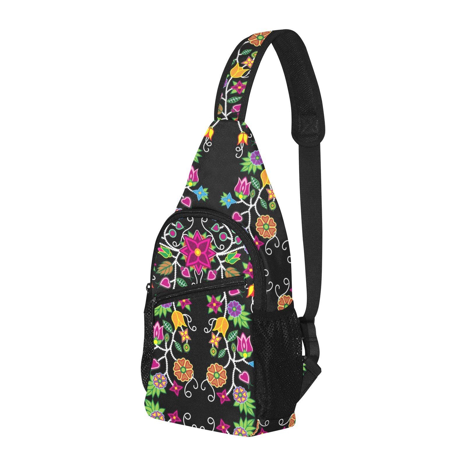 Floral Beadwork All Over Print Chest Bag (Model 1719) All Over Print Chest Bag (1719) e-joyer