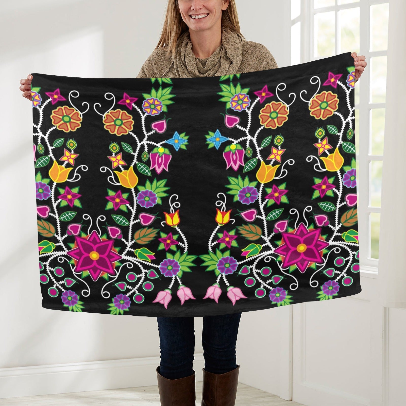 Floral Beadwork Baby Blanket 30"x40" Baby Blanket 30"x40" e-joyer