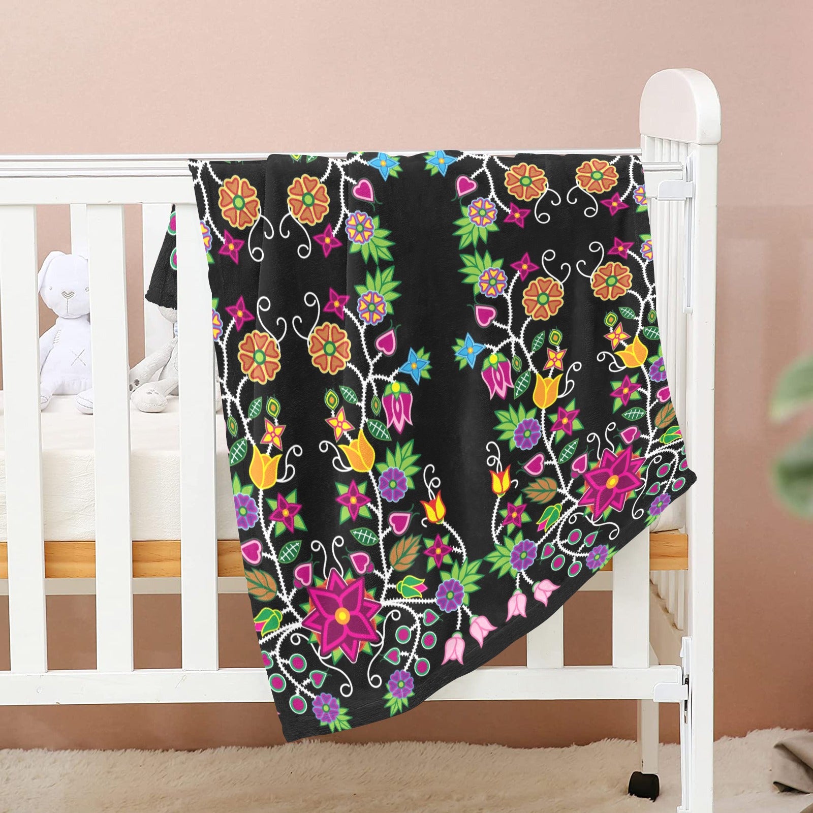 Floral Beadwork Baby Blanket 30"x40" Baby Blanket 30"x40" e-joyer