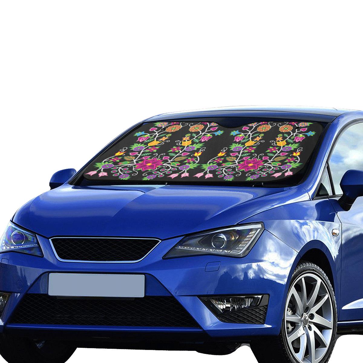 Floral Beadwork Car Sun Shade 55"x30" Car Sun Shade e-joyer