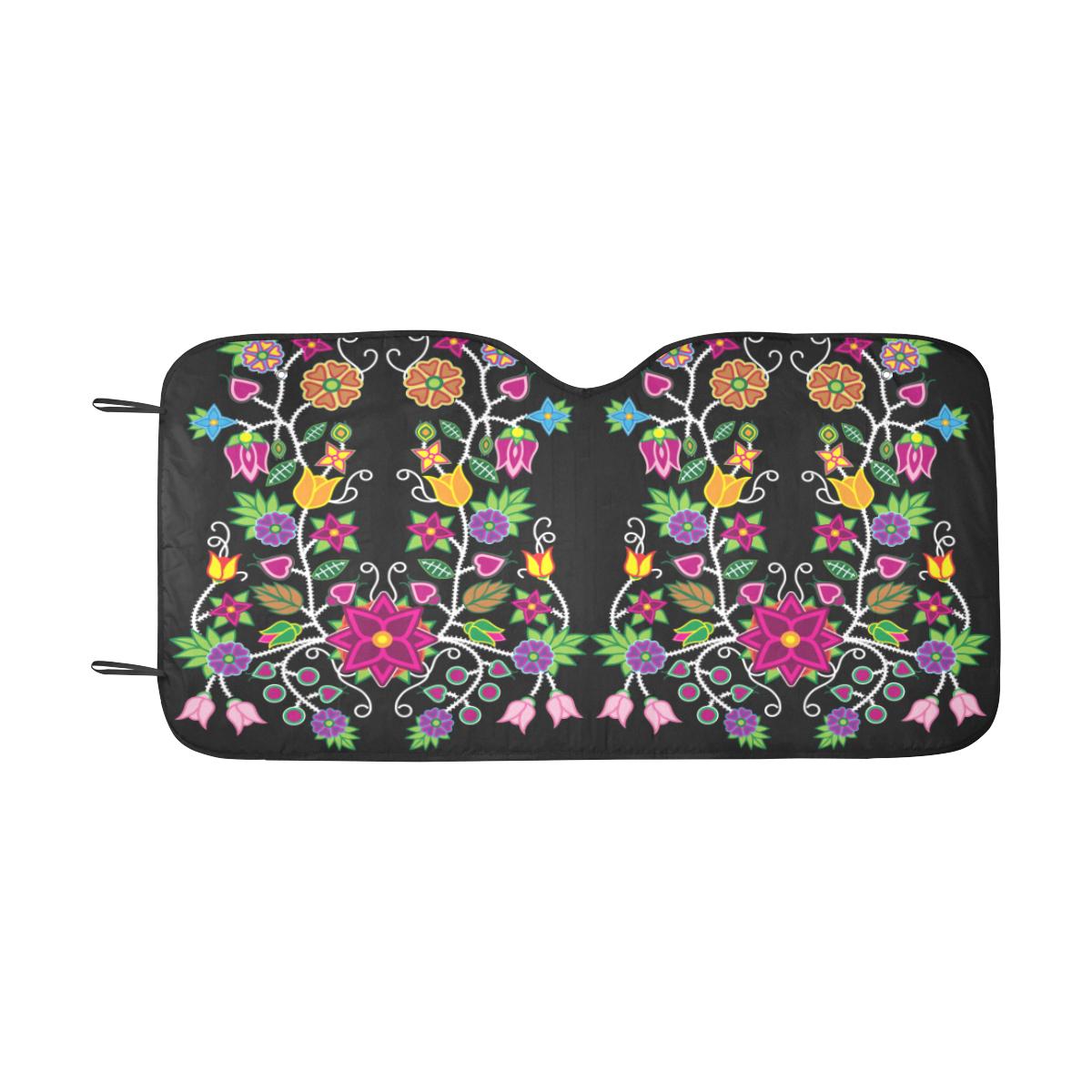 Floral Beadwork Car Sun Shade 55"x30" Car Sun Shade e-joyer