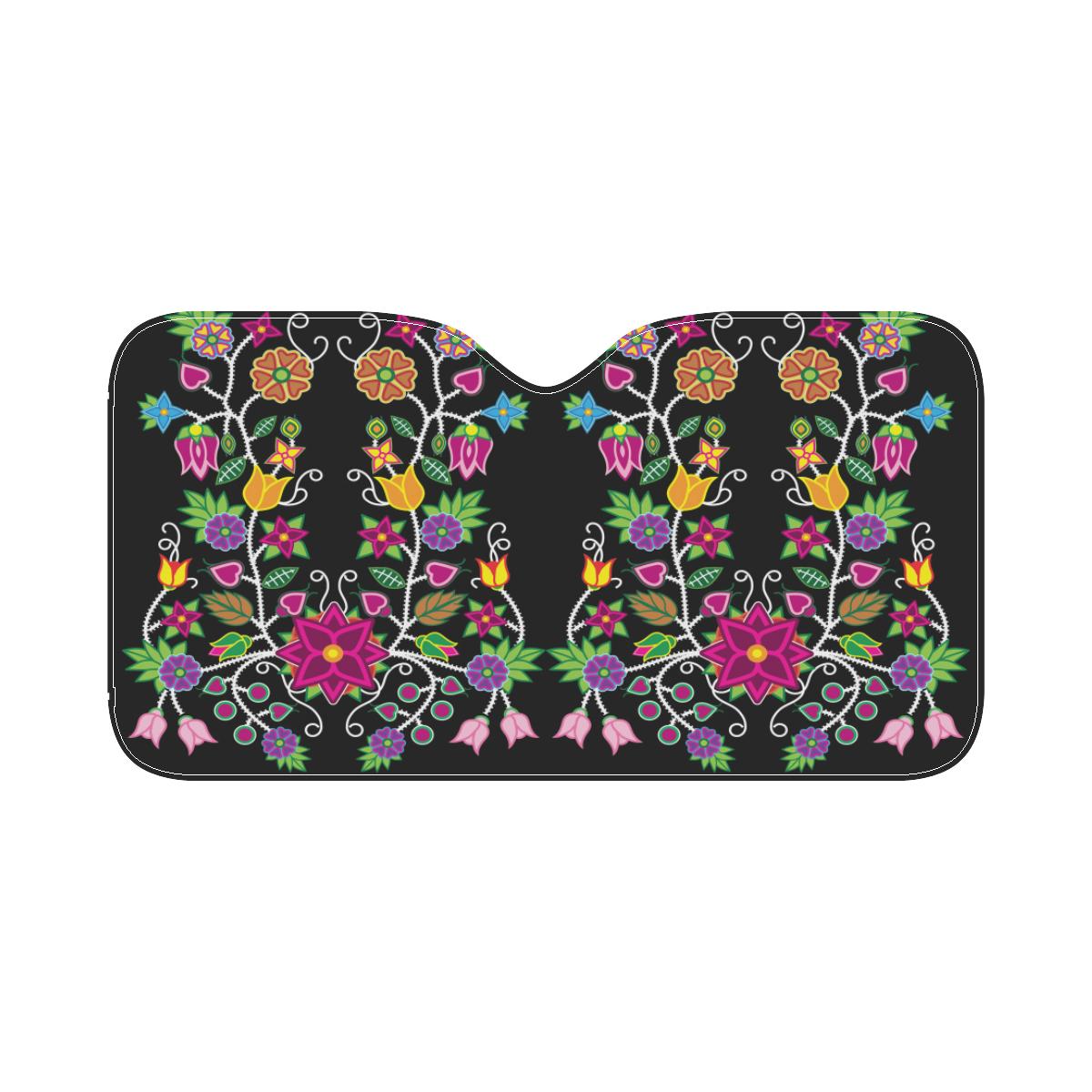 Floral Beadwork Car Sun Shade 55"x30" Car Sun Shade e-joyer