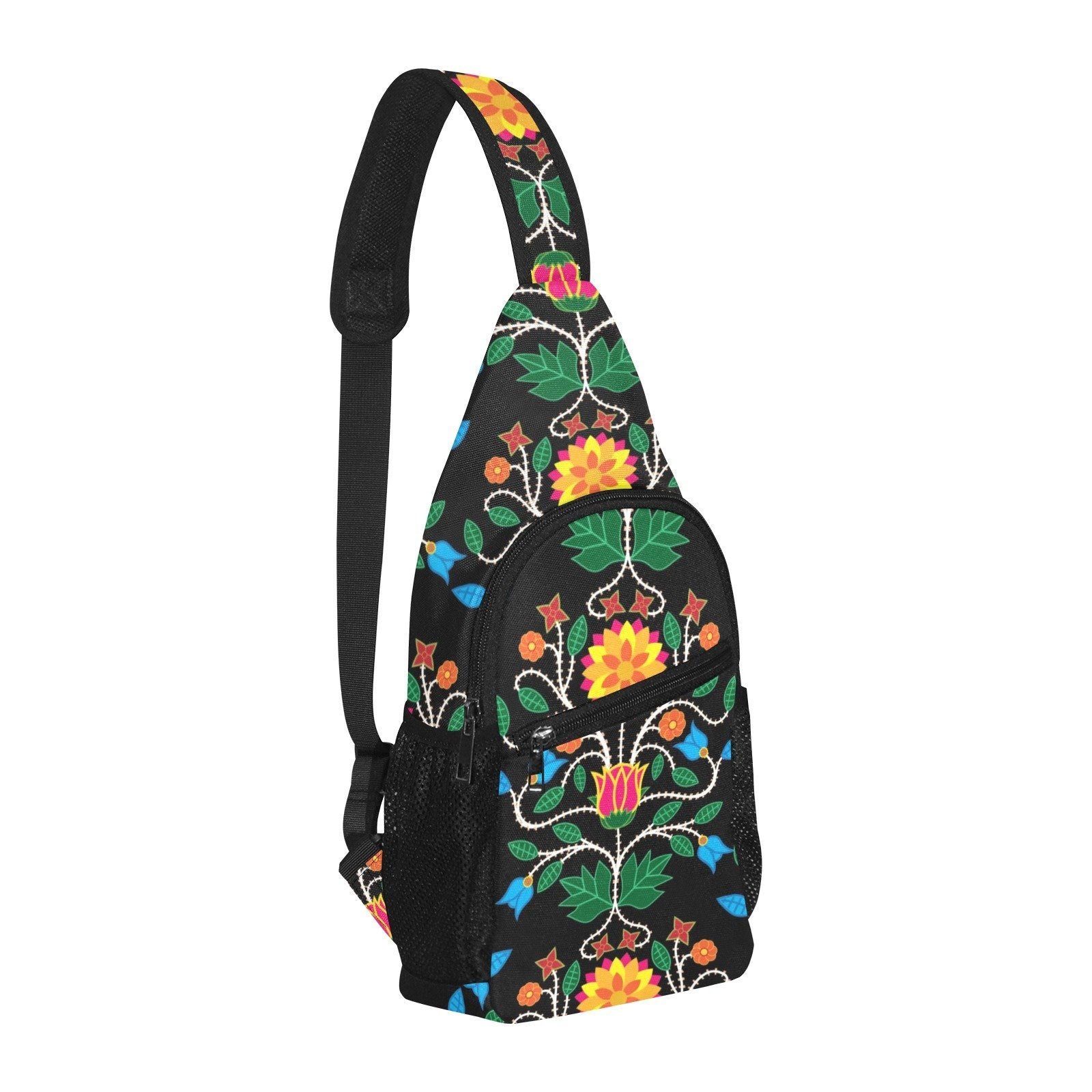 Floral Beadwork Four Clans All Over Print Chest Bag (Model 1719) All Over Print Chest Bag (1719) e-joyer