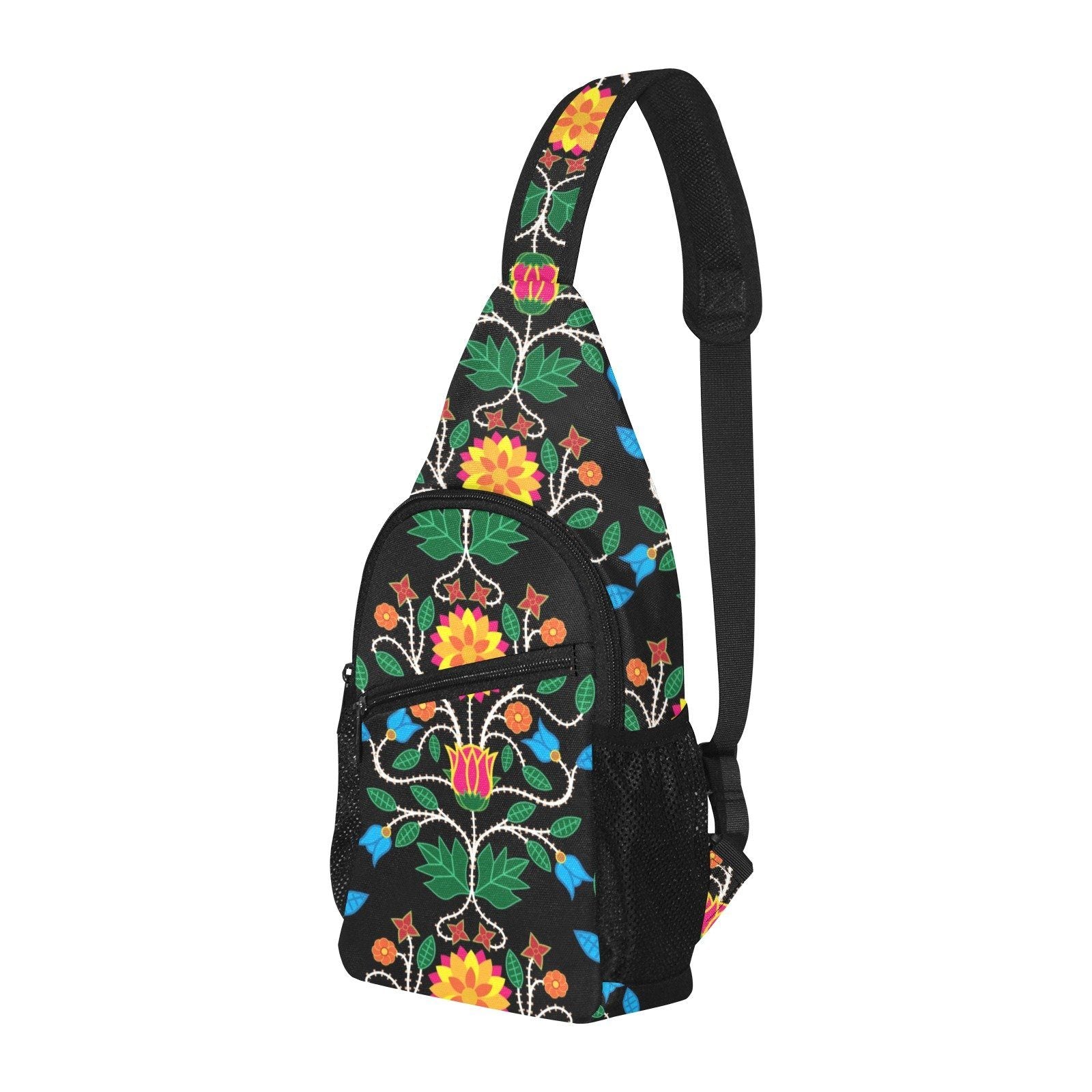 Floral Beadwork Four Clans All Over Print Chest Bag (Model 1719) All Over Print Chest Bag (1719) e-joyer