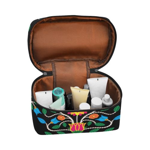 Floral Beadwork Four Clans Cosmetic Bag/Large (Model 1658) Cosmetic Bag e-joyer