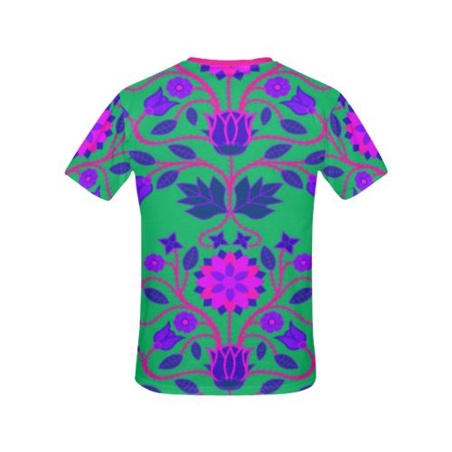 Floral Beadwork Four Clans Deep Lake All Over Print T-shirt for Women/Large Size (USA Size) (Model T40) All Over Print T-Shirt for Women/Large (T40) e-joyer