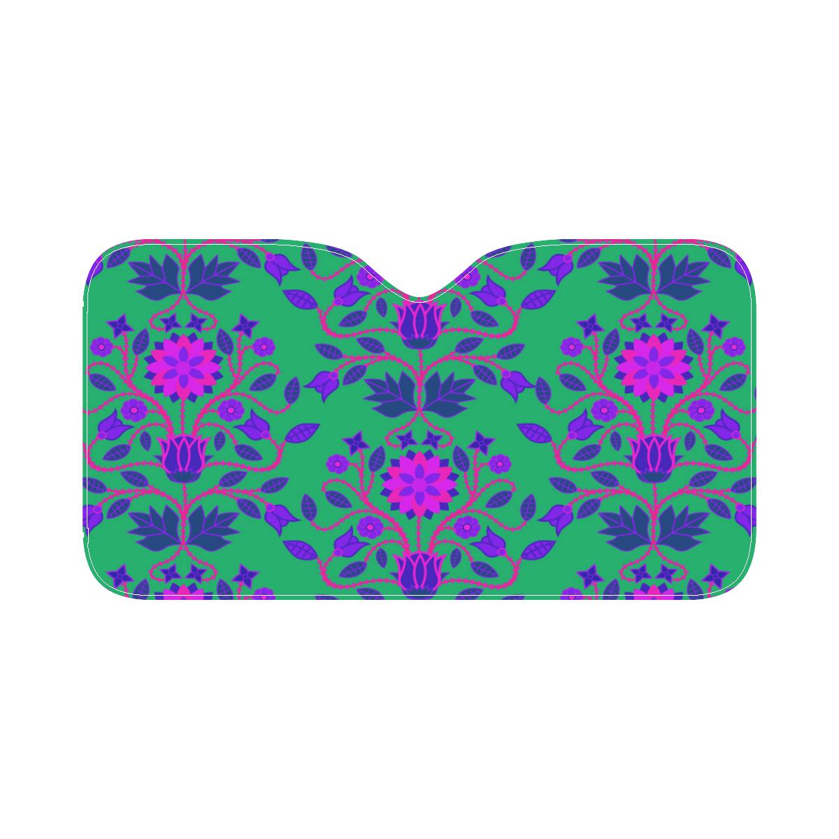 Floral Beadwork Four Clans Deep Lake Car Sun Shade 55"x30" Car Sun Shade e-joyer