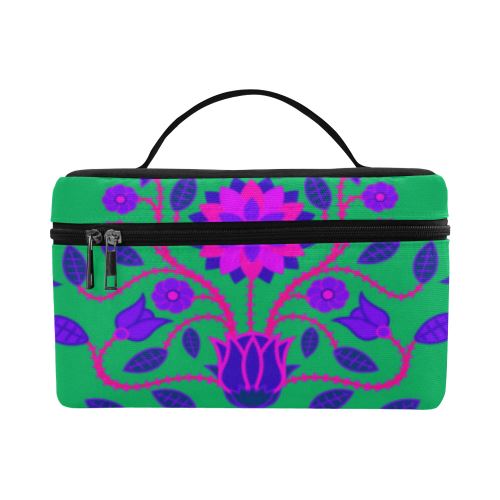 Floral Beadwork Four Clans Deep Lake Cosmetic Bag/Large (Model 1658) Cosmetic Bag e-joyer