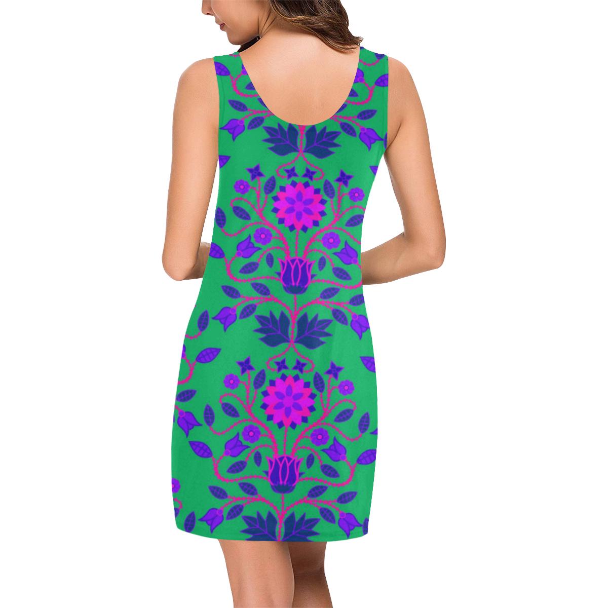 Floral Beadwork Four Clans Deep Lake IkstsÃmiwa Vest Dress (Model D06) Medea Vest Dress (D06) e-joyer