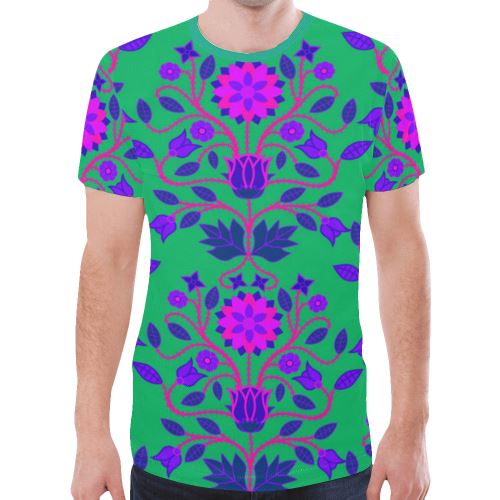 Floral Beadwork Four Clans Deep Lake New All Over Print T-shirt for Men (Model T45) New All Over Print T-shirt for Men (T45) e-joyer
