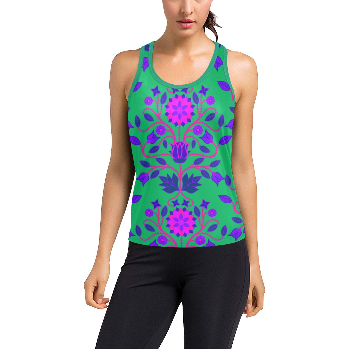 Floral Beadwork Four Clans Deep Lake Women's Racerback Tank Top (Model T60) Racerback Tank Top (T60) e-joyer