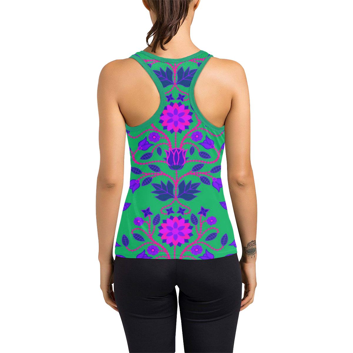 Floral Beadwork Four Clans Deep Lake Women's Racerback Tank Top (Model T60) Racerback Tank Top (T60) e-joyer