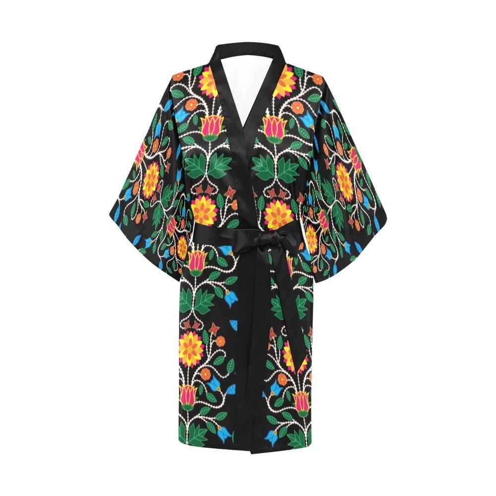 Floral Beadwork Four Clans Kimono Robe Artsadd