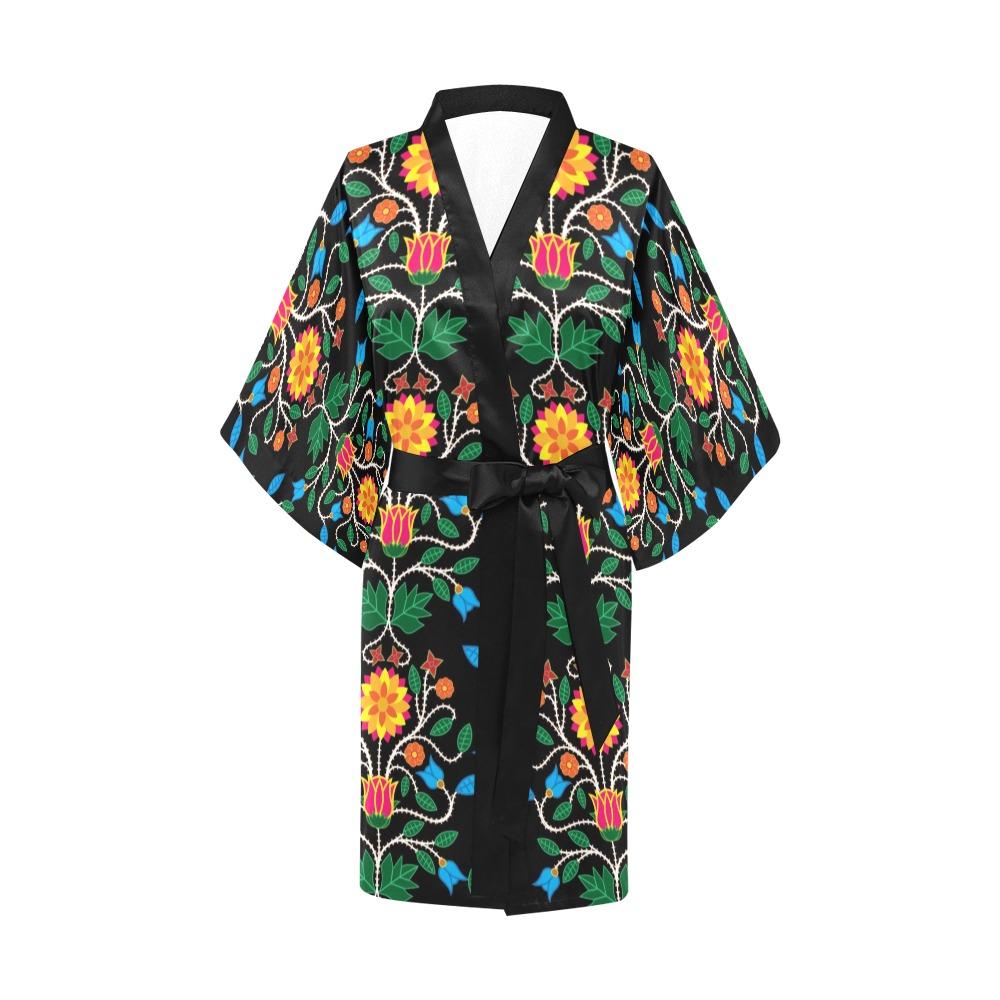 Floral Beadwork Four Clans Kimono Robe Artsadd 