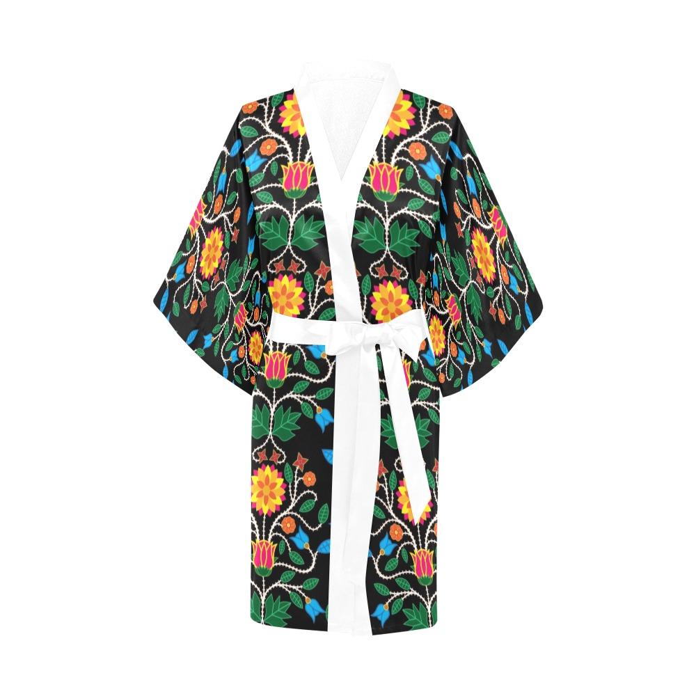 Floral Beadwork Four Clans Kimono Robe Artsadd