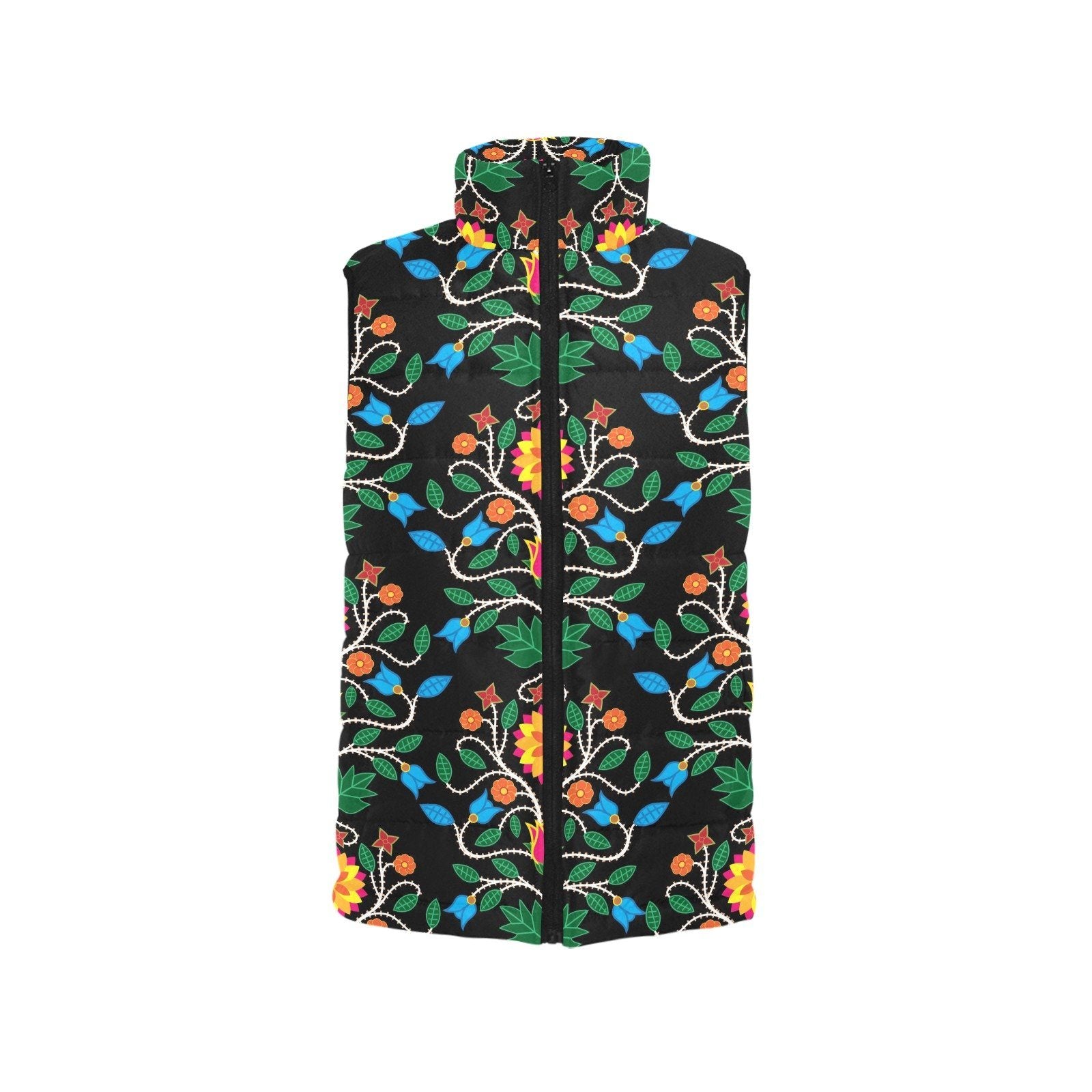 Floral Beadwork Four Clans Men's Padded Vest Jacket (Model H44) Men's Padded Vest Jacket (H44) e-joyer