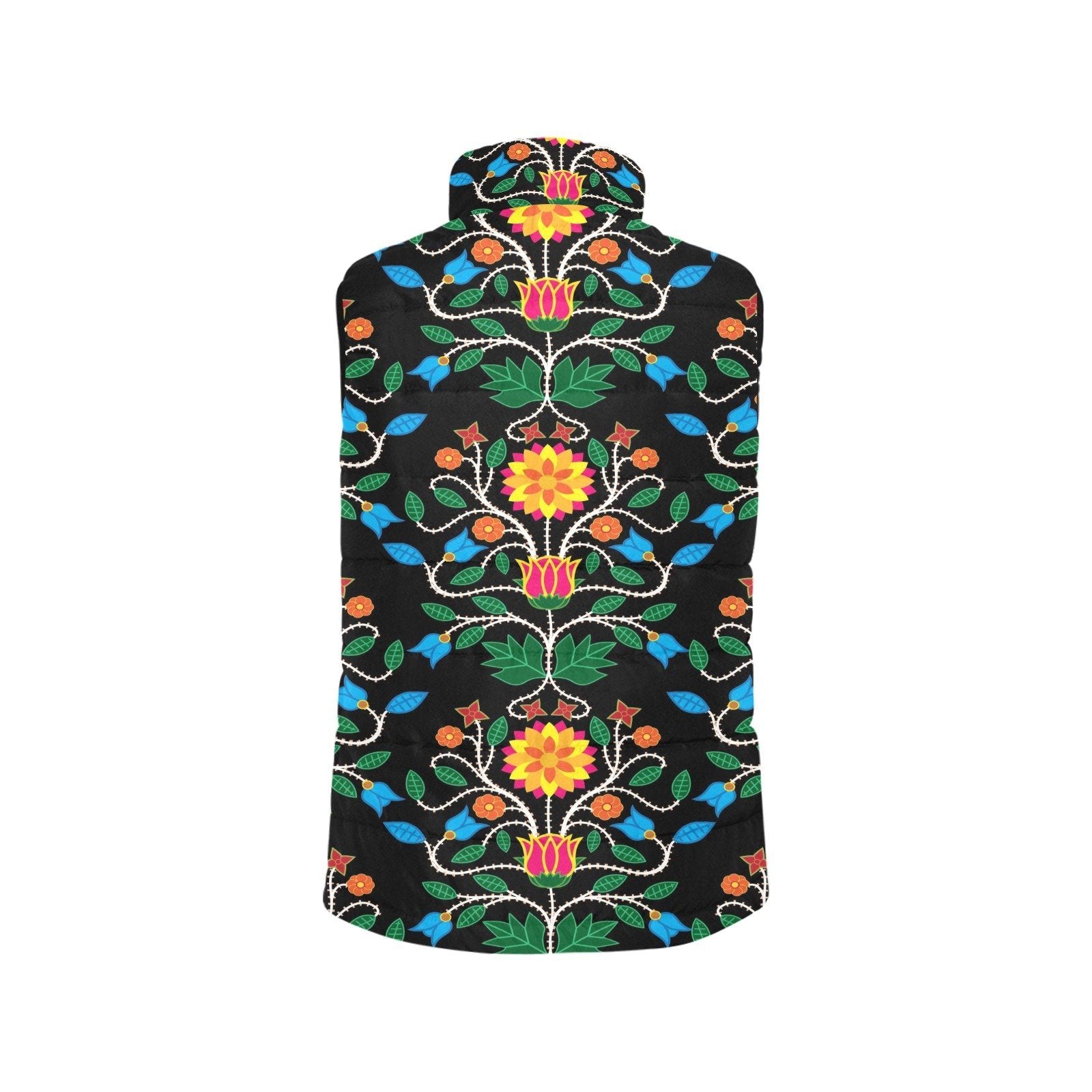 Floral Beadwork Four Clans Men's Padded Vest Jacket (Model H44) Men's Padded Vest Jacket (H44) e-joyer