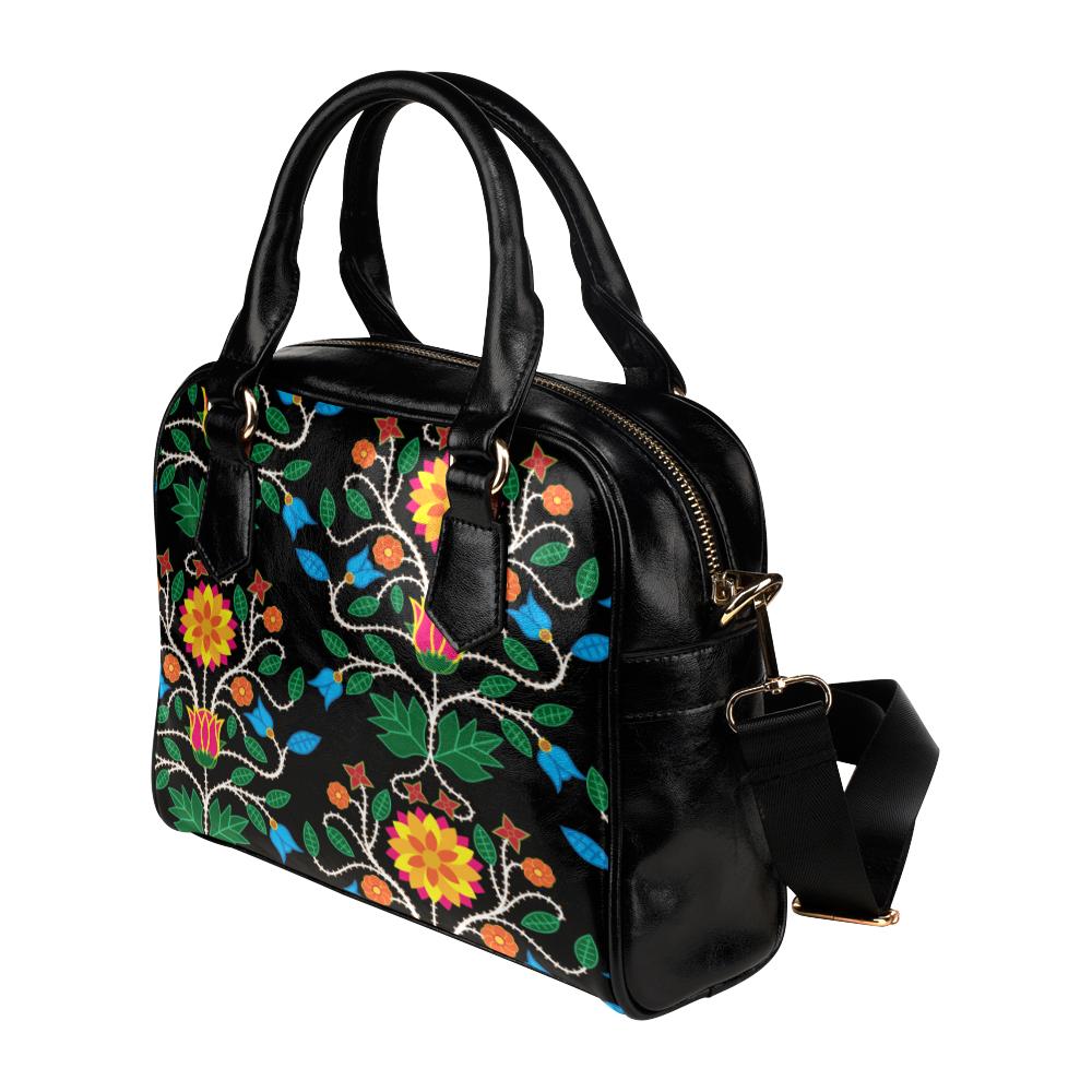 Floral Beadwork Four Clans Shoulder Handbag (Model 1634) Shoulder Handbags (1634) e-joyer