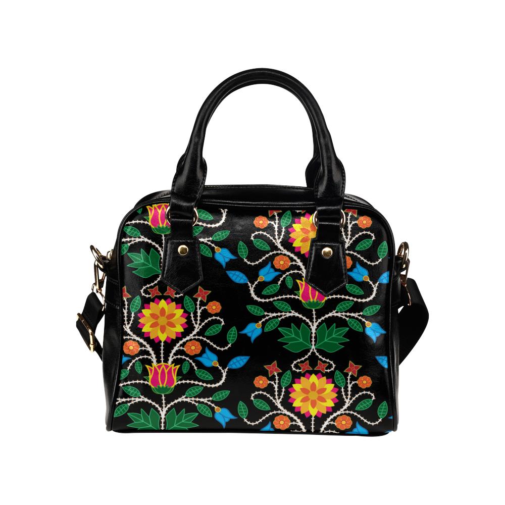 Floral Beadwork Four Clans Shoulder Handbag (Model 1634) Shoulder Handbags (1634) e-joyer