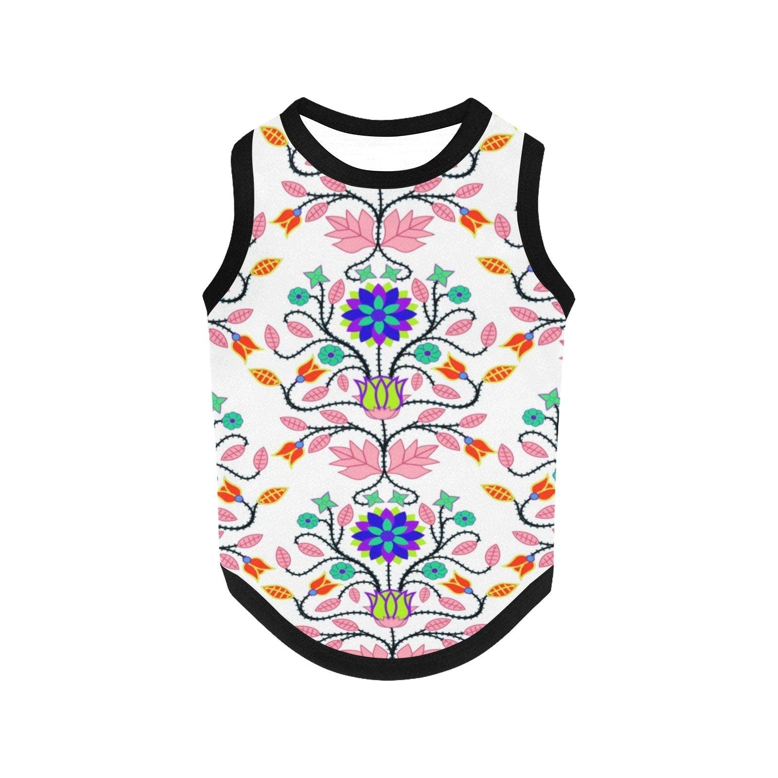 Floral Beadwork Four Clans White All Over Print Pet Tank Top Pet Tank Top e-joyer