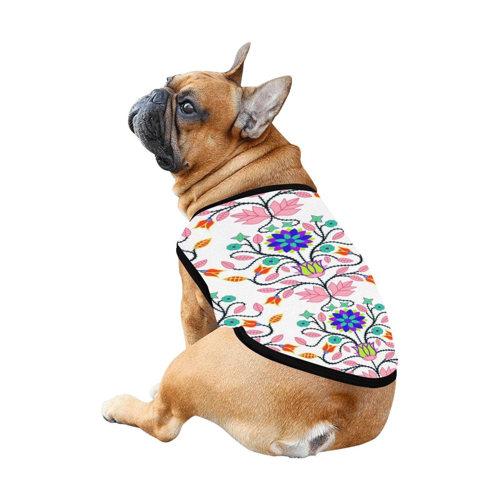 Floral Beadwork Four Clans White All Over Print Pet Tank Top Pet Tank Top e-joyer