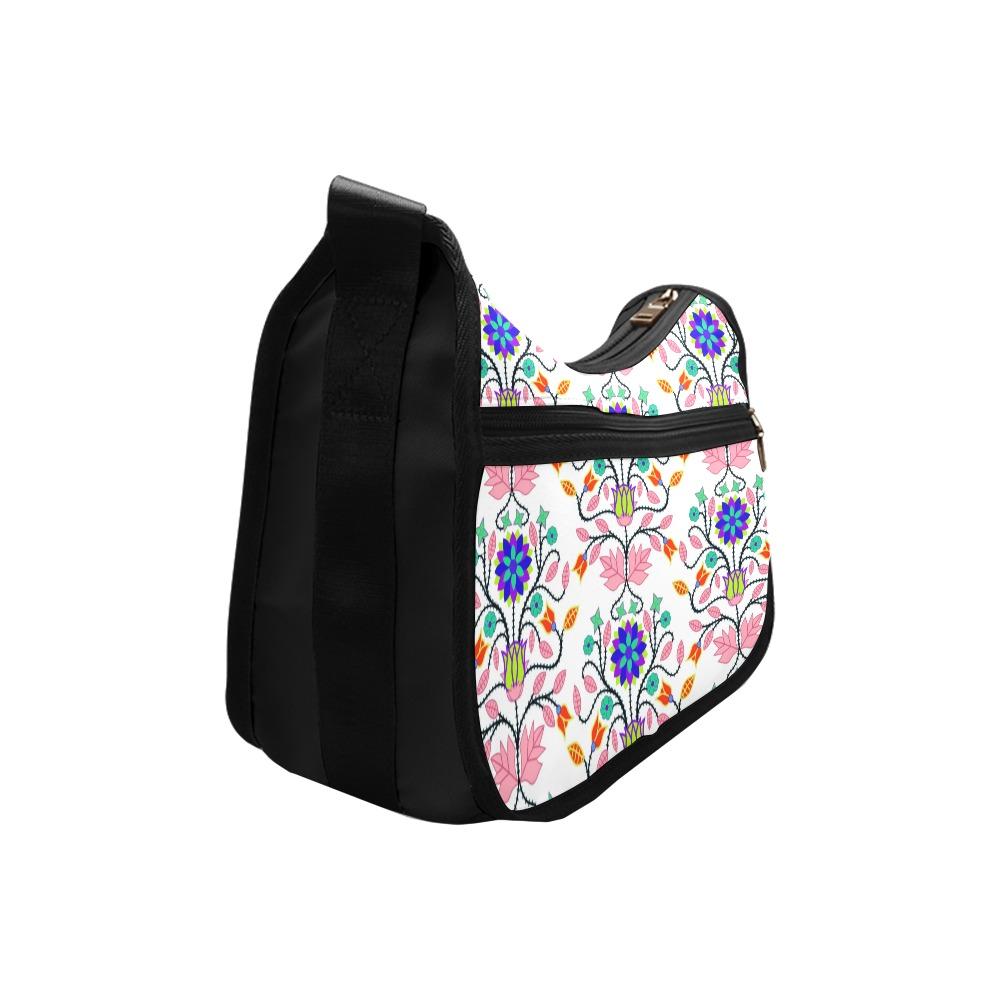 Floral Beadwork Four Clans White Crossbody Bags (Model 1616) Crossbody Bags (1616) e-joyer