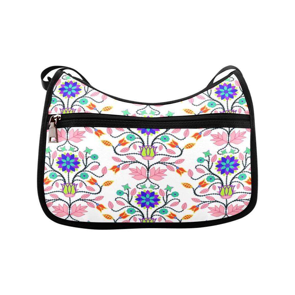 Floral Beadwork Four Clans White Crossbody Bags (Model 1616) Crossbody Bags (1616) e-joyer