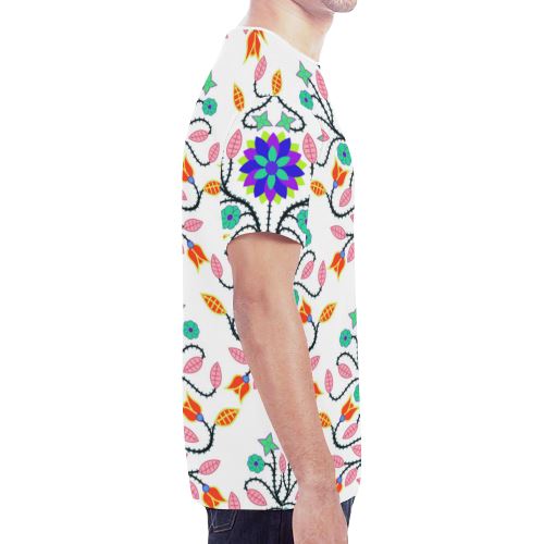Floral Beadwork Four Clans White New All Over Print T-shirt for Men (Model T45) New All Over Print T-shirt for Men (T45) e-joyer