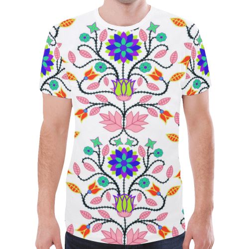 Floral Beadwork Four Clans White New All Over Print T-shirt for Men (Model T45) New All Over Print T-shirt for Men (T45) e-joyer