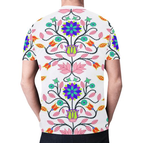 Floral Beadwork Four Clans White New All Over Print T-shirt for Men (Model T45) New All Over Print T-shirt for Men (T45) e-joyer
