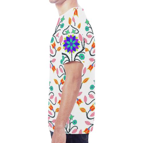 Floral Beadwork Four Clans White New All Over Print T-shirt for Men (Model T45) New All Over Print T-shirt for Men (T45) e-joyer