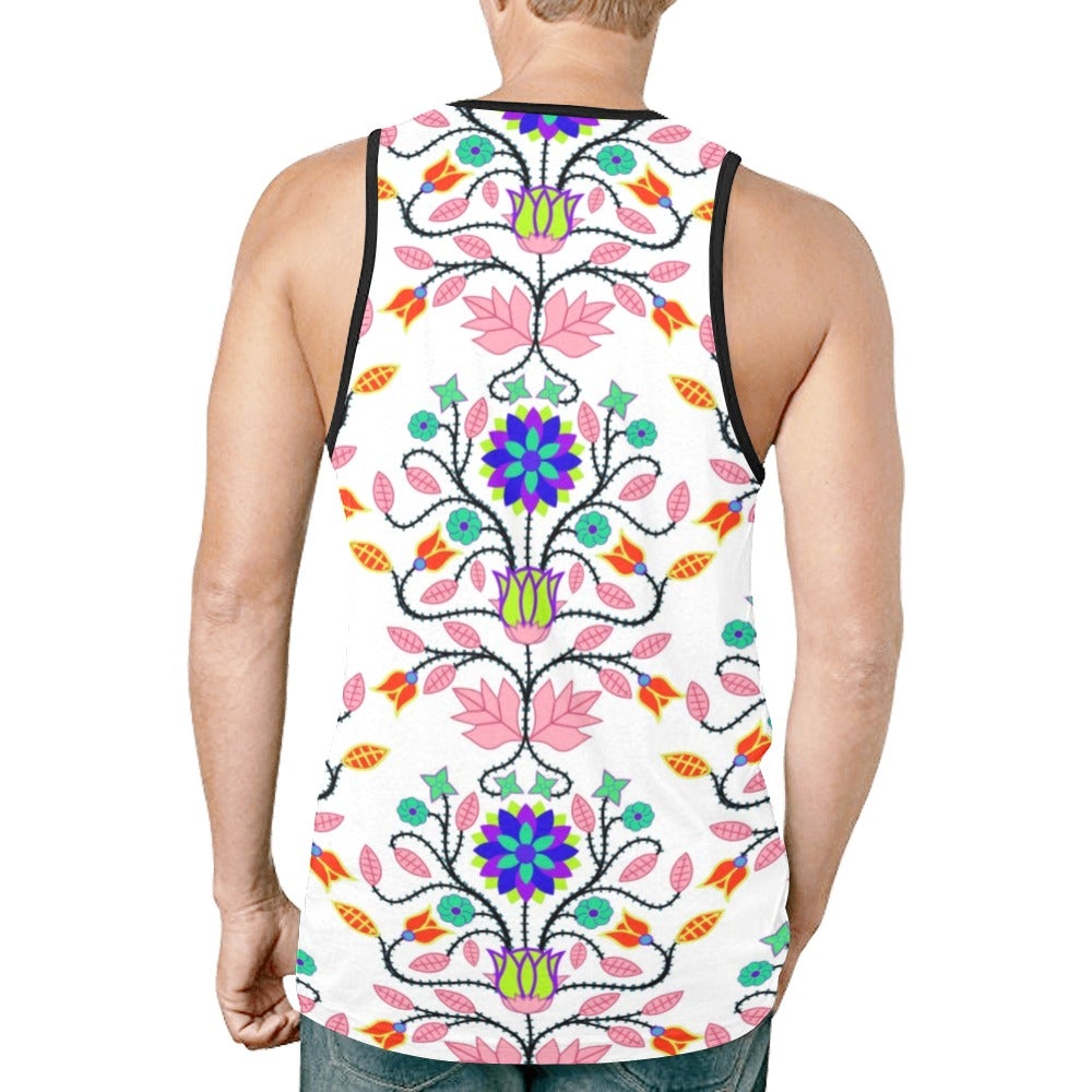 Floral Beadwork Four Clans White New All Over Print Tank Top for Men (Model T46) New All Over Print Tank Top for Men (T46) e-joyer