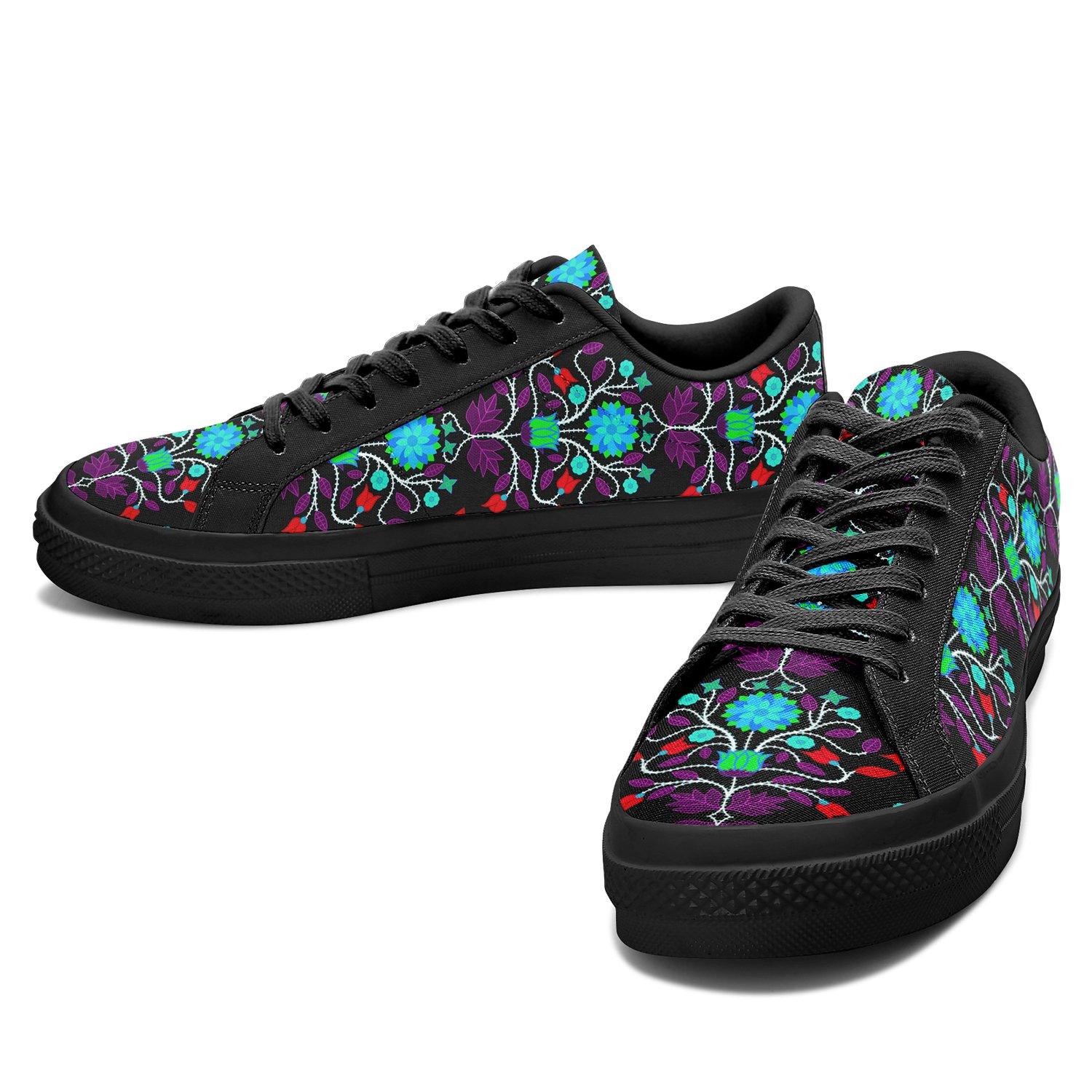 Floral Beadwork Four Clans Winter Aapisi Low Top Canvas Shoes Black Sole 49 Dzine
