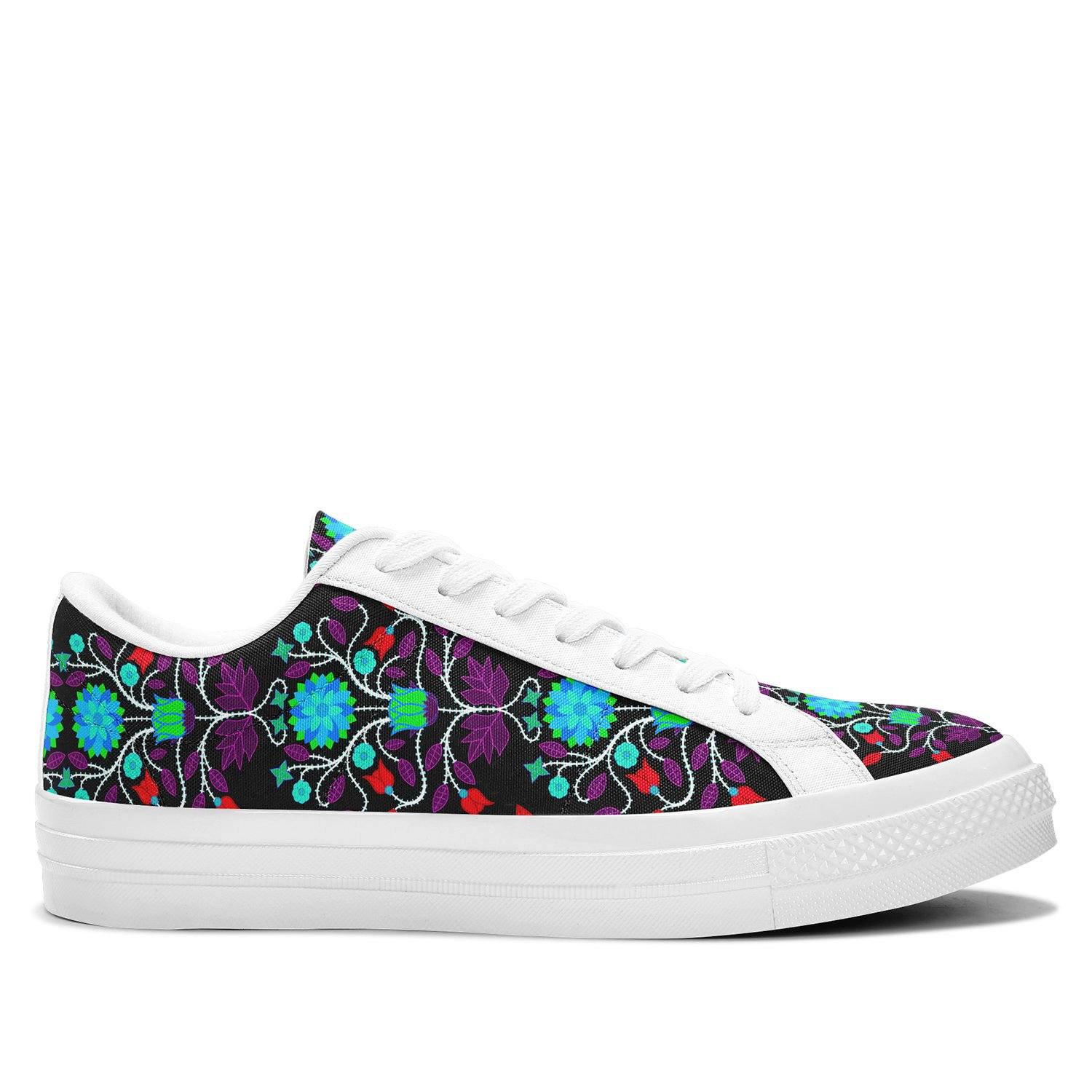 Floral Beadwork Four Clans Winter Aapisi Low Top Canvas Shoes White Sole 49 Dzine