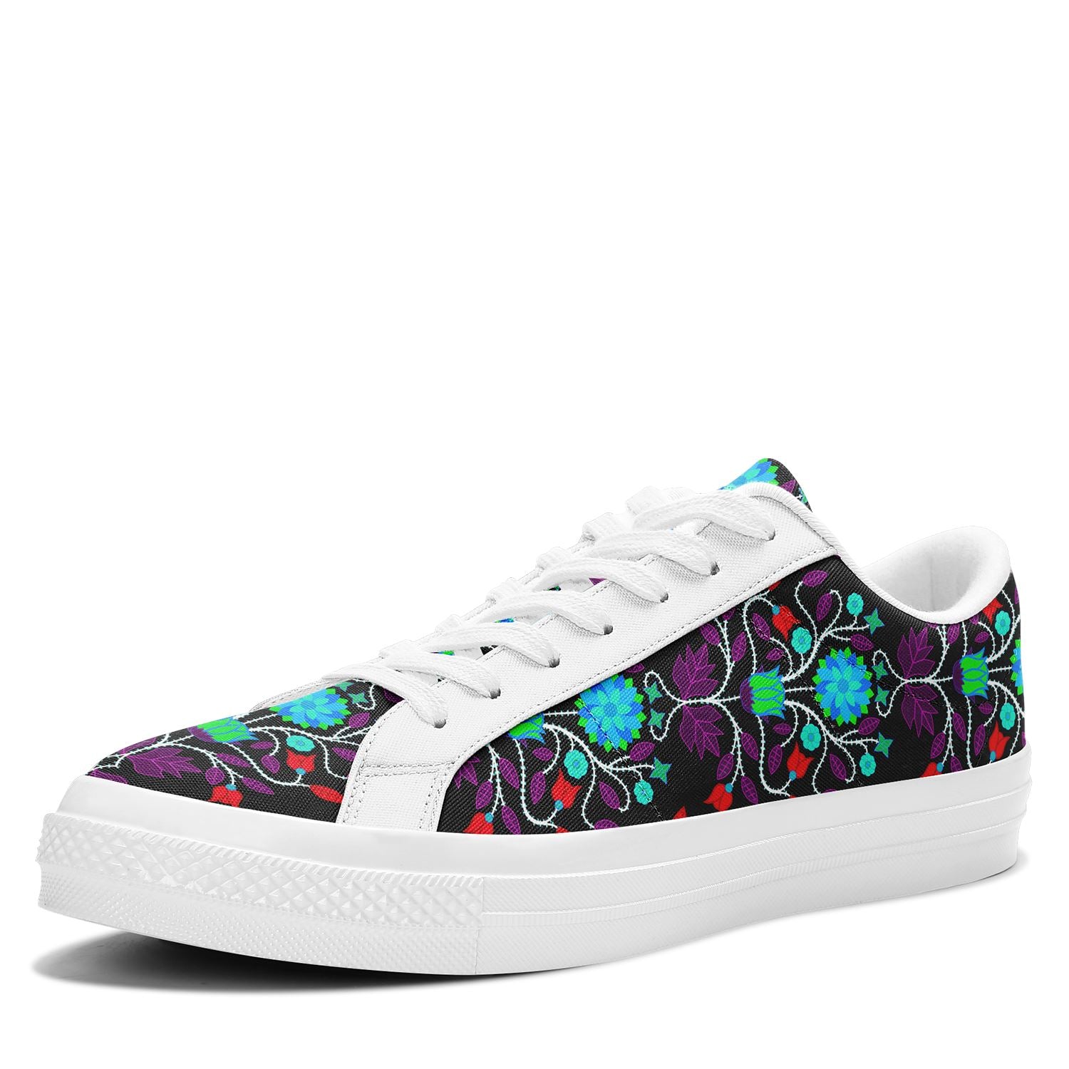 Floral Beadwork Four Clans Winter Aapisi Low Top Canvas Shoes White Sole 49 Dzine