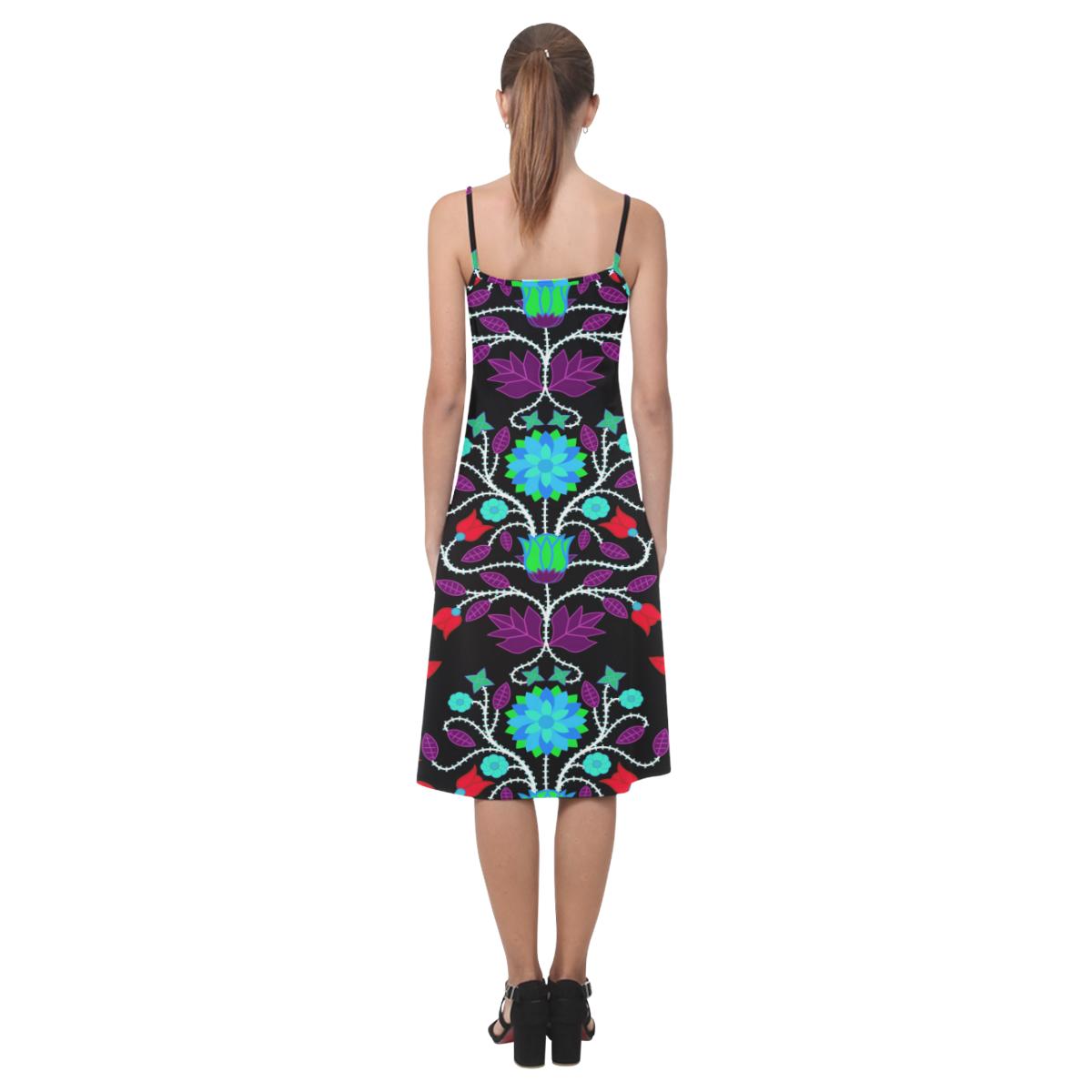 Floral Beadwork Four Clans Winter Alcestis Slip Dress (Model D05) Alcestis Slip Dress (D05) e-joyer