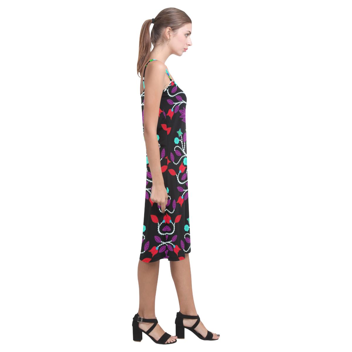 Floral Beadwork Four Clans Winter Alcestis Slip Dress (Model D05) Alcestis Slip Dress (D05) e-joyer