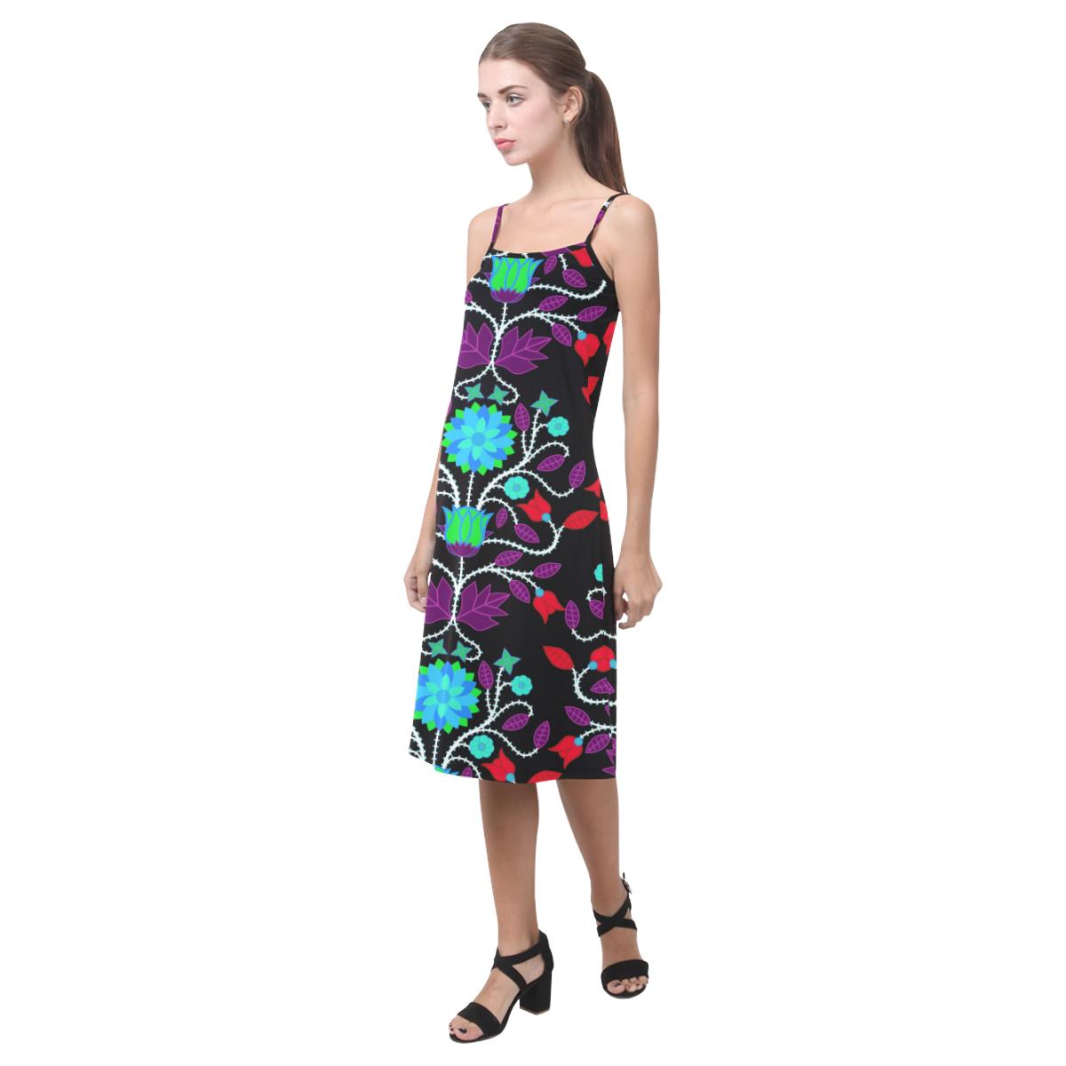 Floral Beadwork Four Clans Winter Alcestis Slip Dress (Model D05) Alcestis Slip Dress (D05) e-joyer