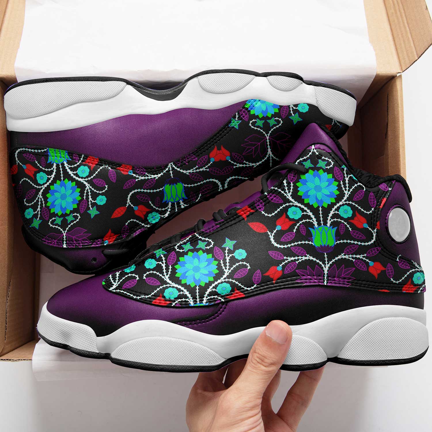 Floral Beadwork Four Clans Winter Athletic Shoes Herman