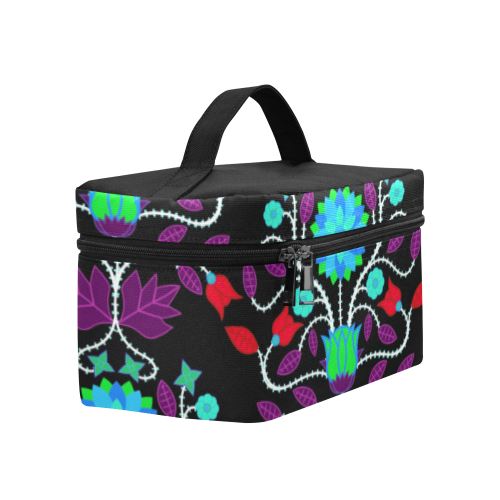 Floral Beadwork Four Clans Winter Cosmetic Bag/Large (Model 1658) Cosmetic Bag e-joyer